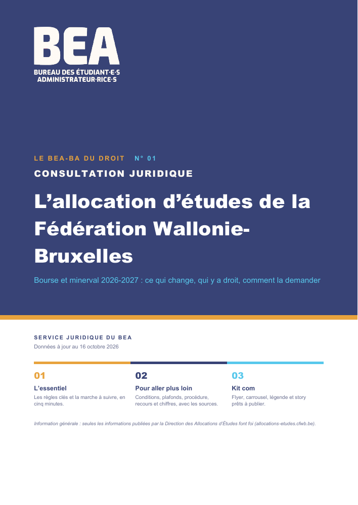 Couverture du BEA-BA n° 01 : allocation d’études
